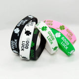 202mm Clover Good Luck Silicone Wristband Green Bracelet