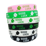 202mm Clover Good Luck Silicone Wristband Green Bracelet