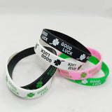 202mm Clover Good Luck Silicone Wristband Green Bracelet
