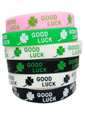 202mm Clover Good Luck Silicone Wristband Green Bracelet