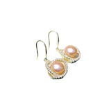 6-7mm Freshwater Pearl 925 Silver Earrings with Zircon, Versatile Design