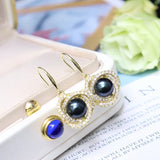 6-7mm Freshwater Pearl 925 Silver Earrings with Zircon, Versatile Design