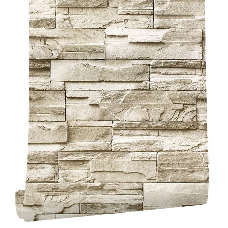 6M Vinyl 3D Brick Rock Sticker Paper Adhesive Wallpaper Furniture Wall Stickers