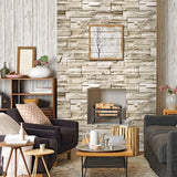 6M Vinyl 3D Brick Rock Sticker Paper Adhesive Wallpaper Furniture Wall Stickers