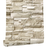 6M Vinyl 3D Brick Rock Sticker Paper Adhesive Wallpaper Furniture Wall Stickers
