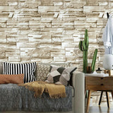 6M Vinyl 3D Brick Rock Sticker Paper Adhesive Wallpaper Furniture Wall Stickers