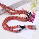 6MM 108 Tourmaline Cuff Bracelet Lucky Blessing Taseel Chain Yoga