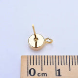 6MM Round Stud Earrings 14K Plated Brass High Jewelry Making Supplies