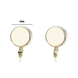 6MM Round Stud Earrings 14K Plated Brass High Jewelry Making Supplies