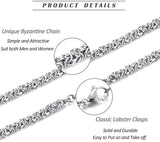 7MM Byzantine Stainless Steel Chain Necklace Men Women Hip Hop Jewelry
