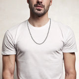 7MM Byzantine Stainless Steel Chain Necklace Men Women Hip Hop Jewelry