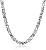 7MM Byzantine Stainless Steel Chain Necklace Men Women Hip Hop Jewelry