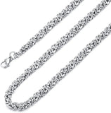 7MM Byzantine Stainless Steel Chain Necklace Men Women Hip Hop Jewelry