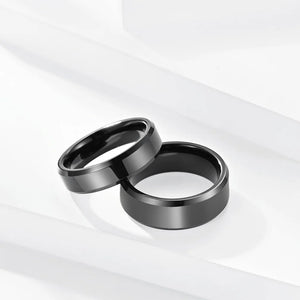 6MM 8MM Tungsten Wedding Band Classic Engagement Ring Set