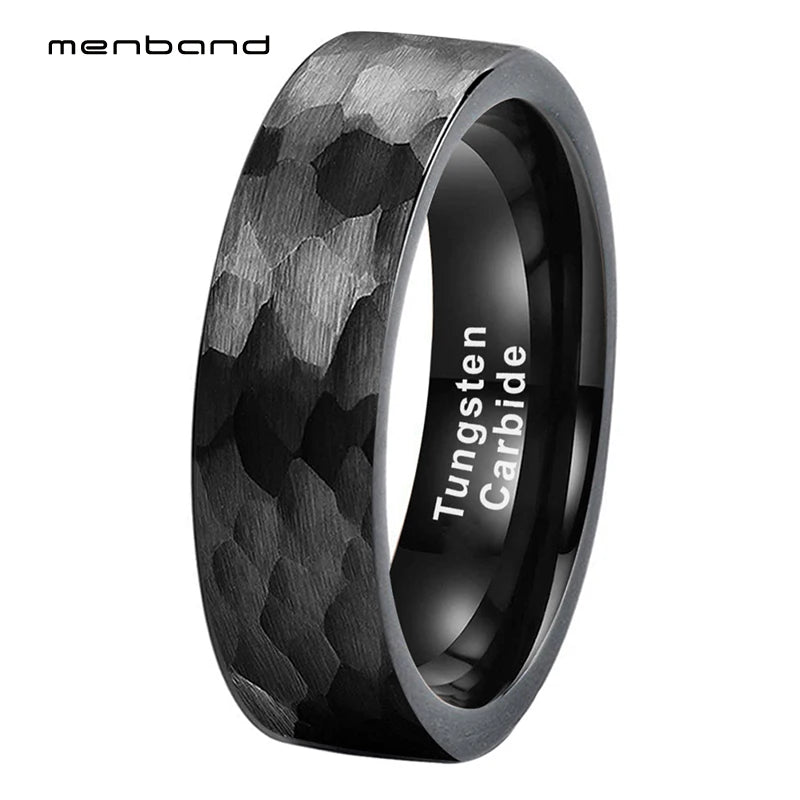 Tungsten Carbide Hammer Wedding Band 8MM