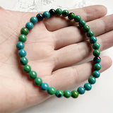 Green Brazil Chrysocolla Bracelet Vintage Bead Hand Row Gemstone