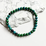 Green Brazil Chrysocolla Bracelet Vintage Bead Hand Row Gemstone