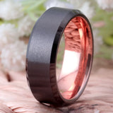 Gunmetal Wedding Band Engagement Ring Brushed Finished Comfort Fit