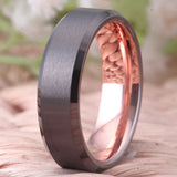 Gunmetal Wedding Band Engagement Ring Brushed Finished Comfort Fit