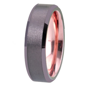 Gunmetal Wedding Band Engagement Ring Brushed Finished Comfort Fit