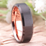 Gunmetal Wedding Band Engagement Ring Brushed Finished Comfort Fit