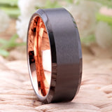 Gunmetal Wedding Band Engagement Ring Brushed Finished Comfort Fit