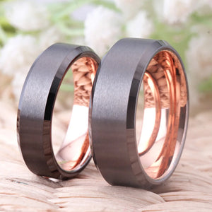 Gunmetal Wedding Band Engagement Ring Brushed Finished Comfort Fit