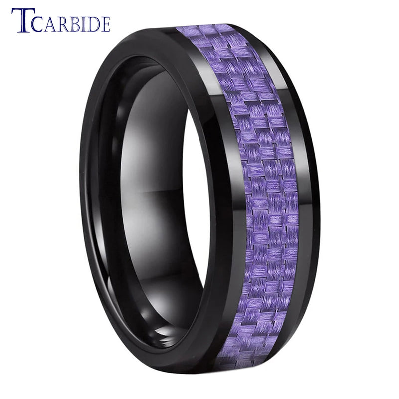 Tungsten Carbide Ring Classic Wedding Band 8MM 6MM