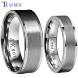 6MM 8MM Tungsten Pair Ring Wedding Band Polished Brushed Engraved Love Gift