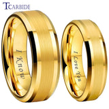 6MM 8MM Tungsten Pair Ring Wedding Band Polished Brushed Engraved Love Gift