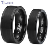 6MM 8MM Tungsten Pair Ring Wedding Band Polished Brushed Engraved Love Gift