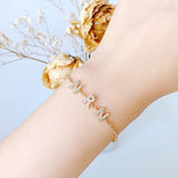 Personalized A-Z Initial Bracelet Zircon Nameplate Jewelry Gift