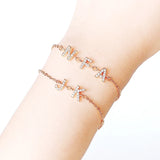 Personalized A-Z Initial Bracelet Zircon Nameplate Jewelry Gift
