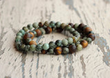 6MM African Turquoises Bracelet Men Set Beaded Stacked Bracelet Yoga Jewelry