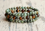 6MM African Turquoises Bracelet Men Set Beaded Stacked Bracelet Yoga Jewelry