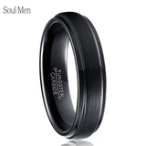 6MM Unisex Tungsten Carbide Wedding Band Rings for Women Comfort Fit
