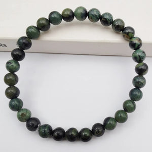 Wood Texture Beads Bracelet Bangle Stretch 7.5 Inch Gift G535
