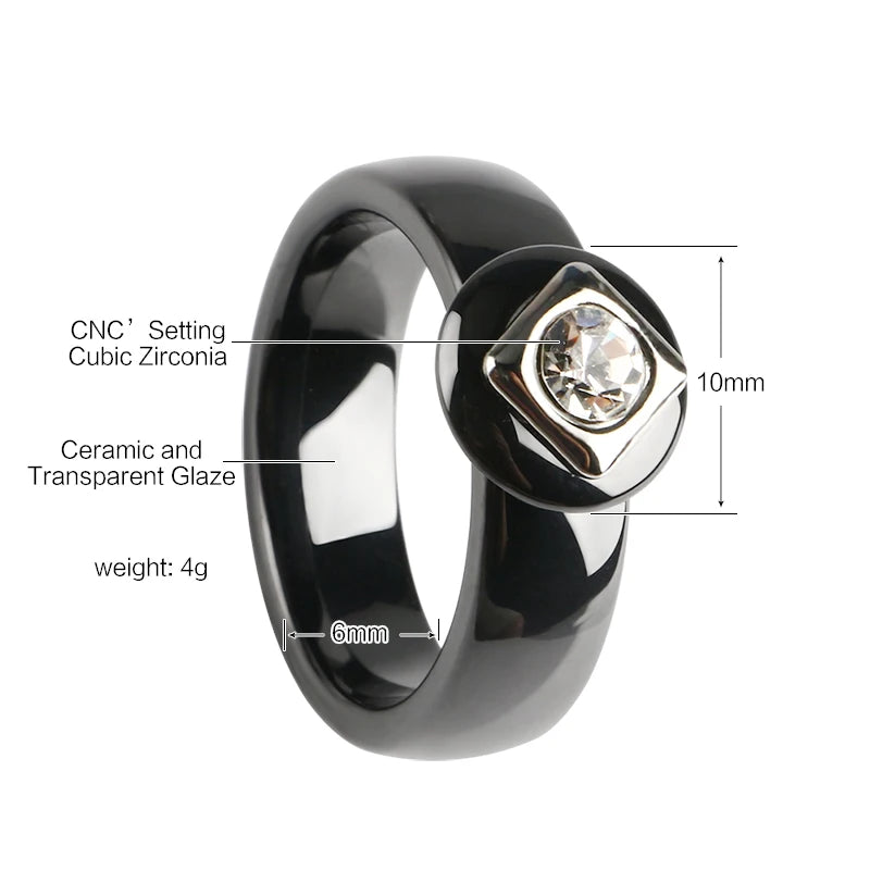 6MM Ceramic Ring Jewelry For Wedding Engagement