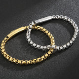 6MM Chain Men's Bracelet Stainless Steel Boys Bracelets Engraveable