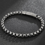 6MM Chain Men's Bracelet Stainless Steel Boys Bracelets Engraveable