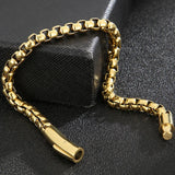 6MM Chain Men's Bracelet Stainless Steel Boys Bracelets Engraveable