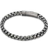 6MM Chain Men's Bracelet Stainless Steel Boys Bracelets Engraveable