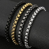 6MM Chain Men's Bracelet Stainless Steel Boys Bracelets Engraveable