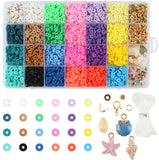 6MM Polymer Clay Beads Kit Disc Heishi Chips for DIY Boho Jewelry