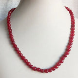 6MM Faceted Sapphire Emerald Ruby Jade Necklace Natural Stone Bohemia Collier