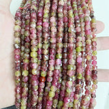 Colorful Tourmaline Jade Gemstone Faceted Square Beads DIY Necklace Bracelet
