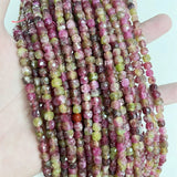 Colorful Tourmaline Jade Gemstone Faceted Square Beads DIY Necklace Bracelet