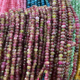 Colorful Tourmaline Jade Gemstone Faceted Square Beads DIY Necklace Bracelet