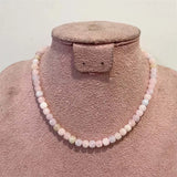 6MM Rubellite Morganite Necklace Square Faceted Pink Red Stone