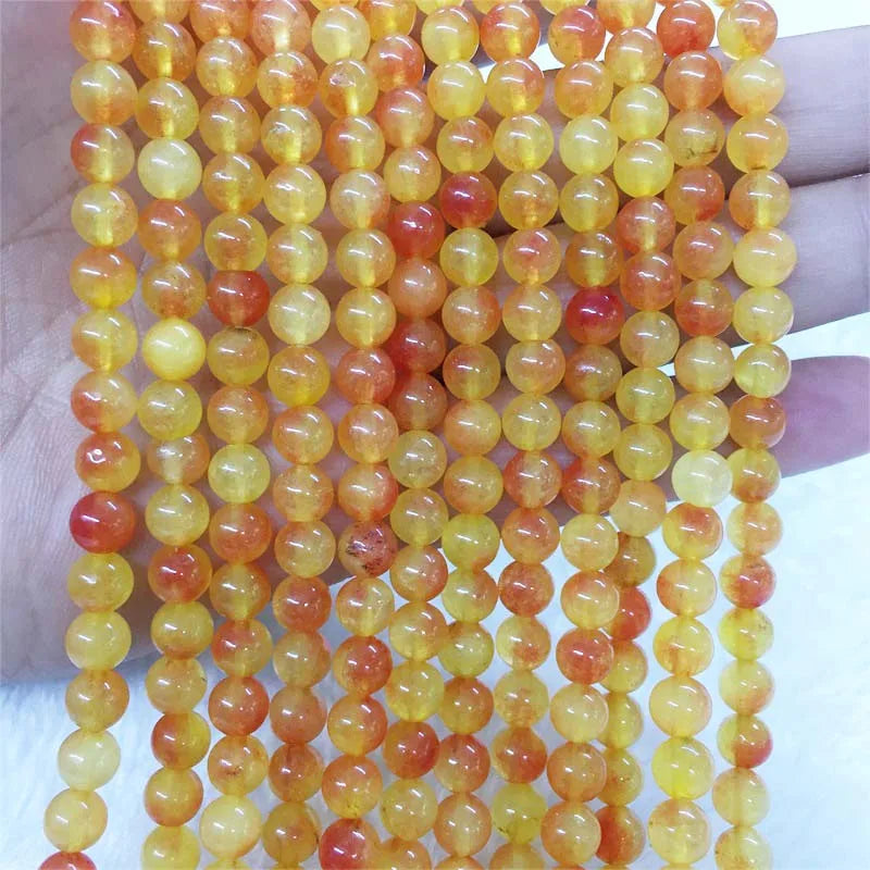 6MM Blood Amber Jade Gemstone Round Loose Natural Stone Beads